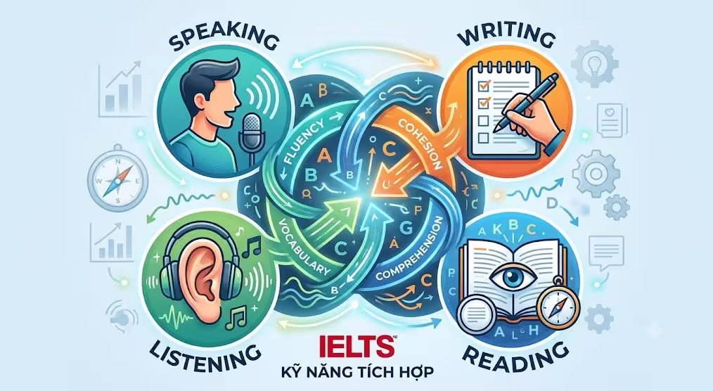 Sơ đồ tư duy 4 kỹ năng IELTS tại The Real IELTS