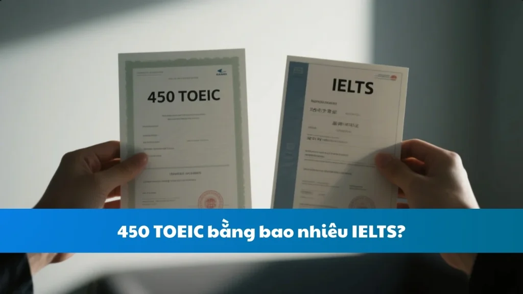 450 TOEIC bằng bao nhiêu IELTS?
